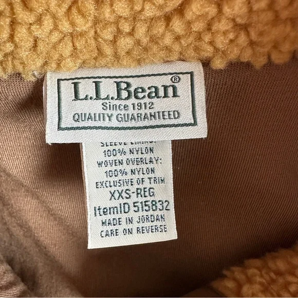 L.L. Bean Women's Bean's Sherpa Fleece Jacket XXS Reg Antique Gold - Picture 13 of 13